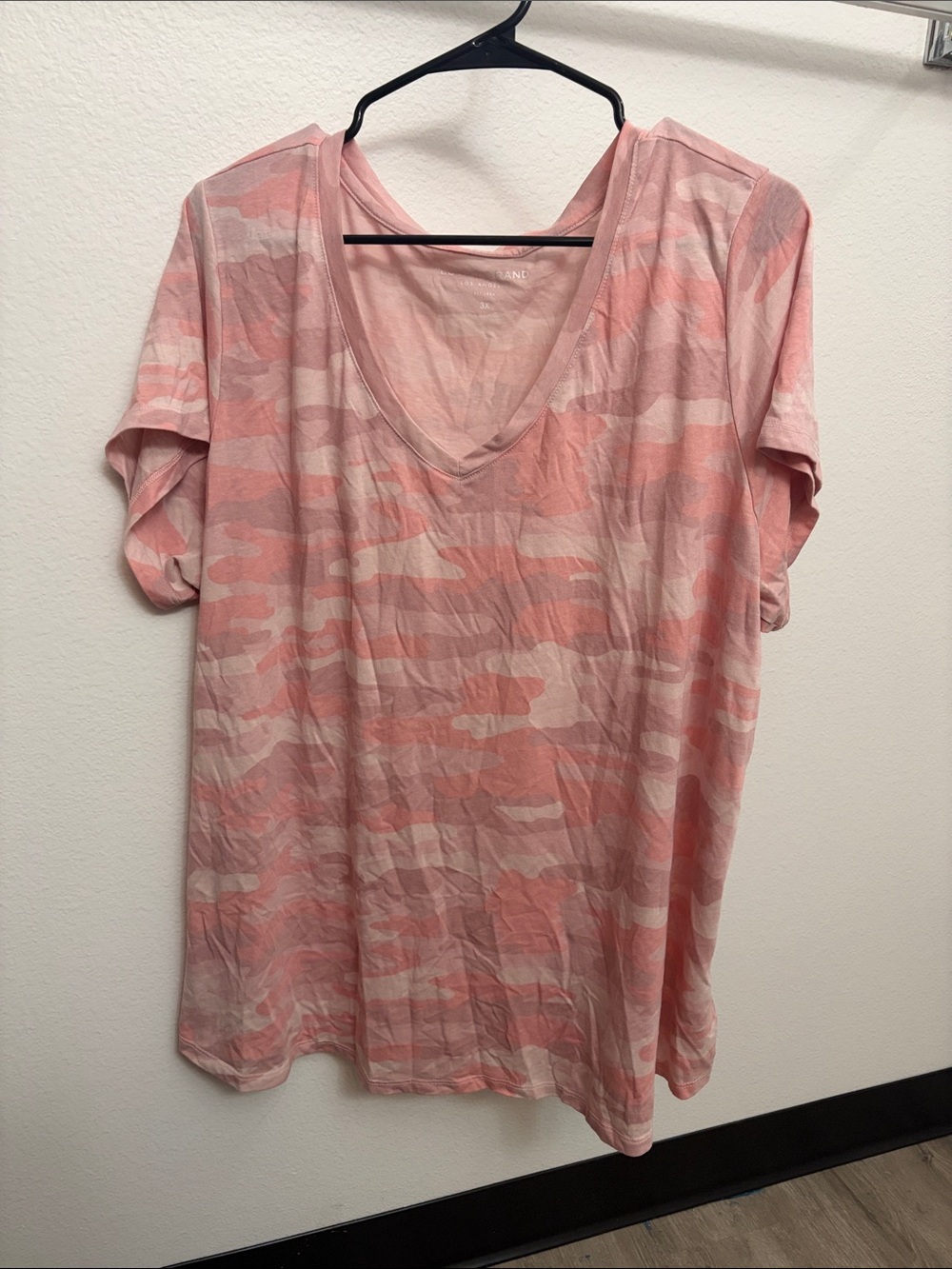 Lucky Brand Pink Camouflage V-Neck Tee